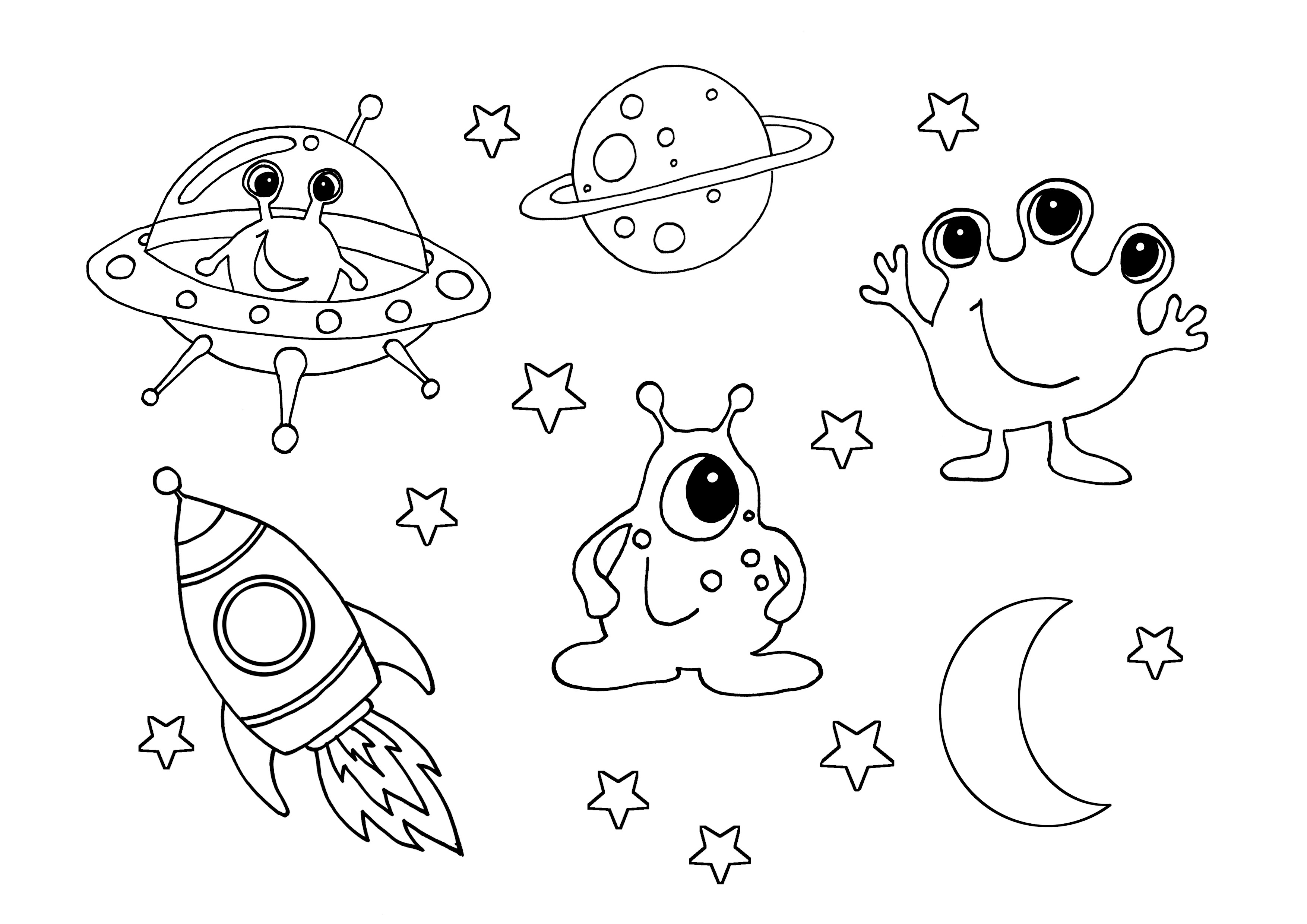 cute alien coloring pages